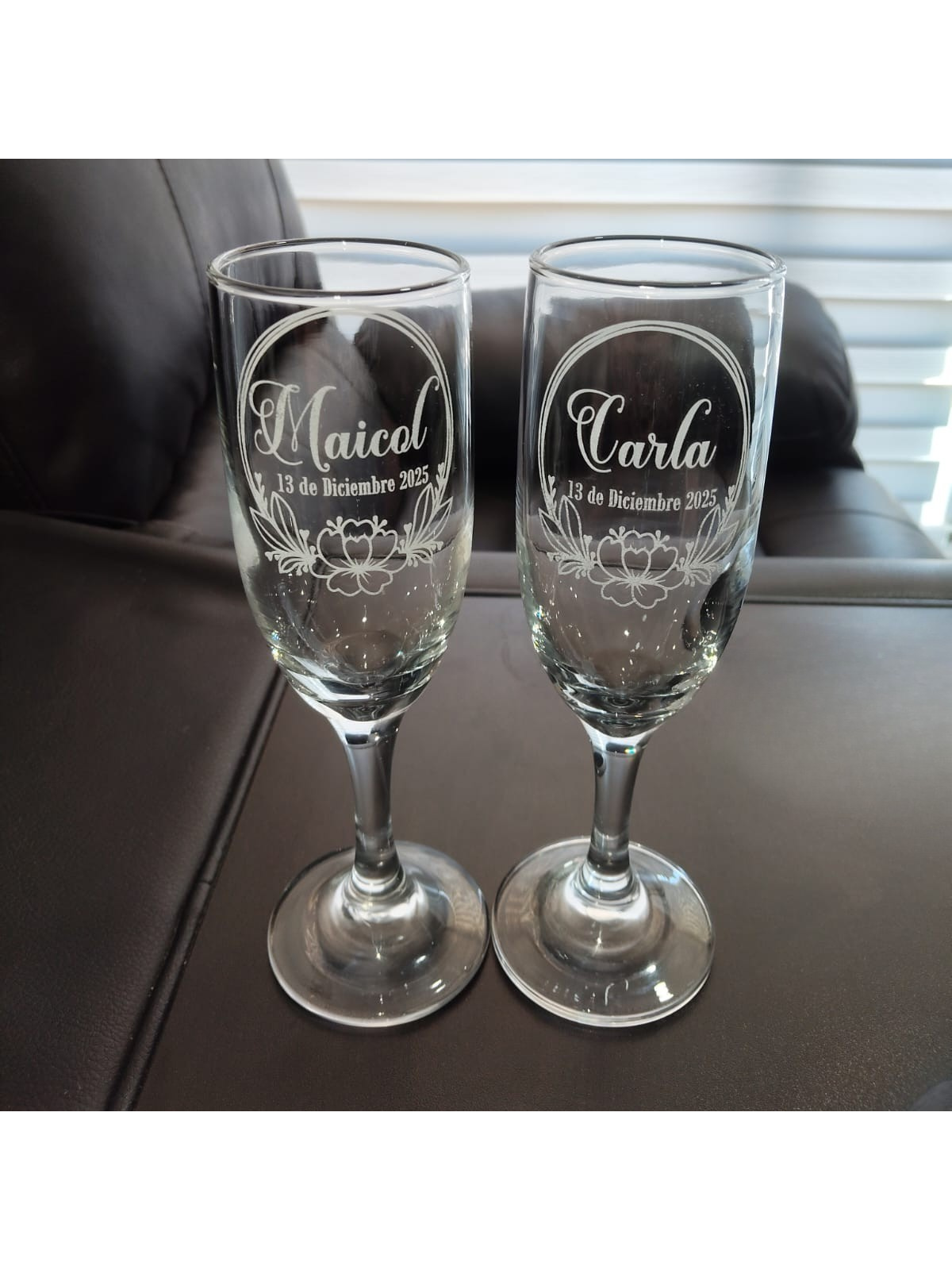 2 Copas flauta Versalles con grabado láser
