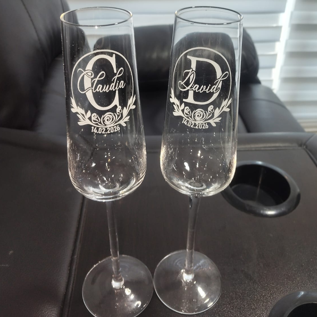 2 copas para novios tipo nordico con grabado personalizado